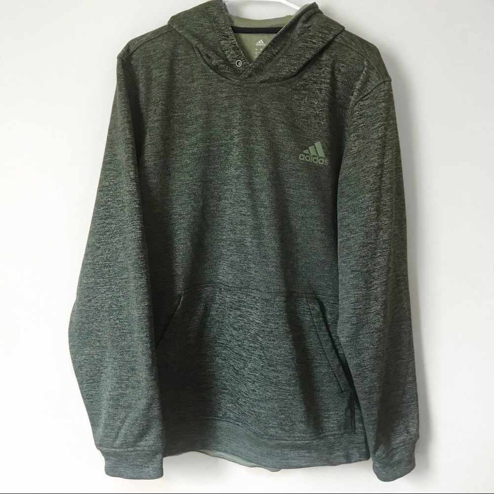 Men’s Adidas Green Fleece Lined Hoodie Large